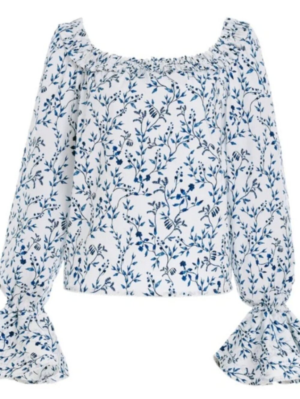 Agua by Agua Bendita Piña Ruffled Acacias Print Top